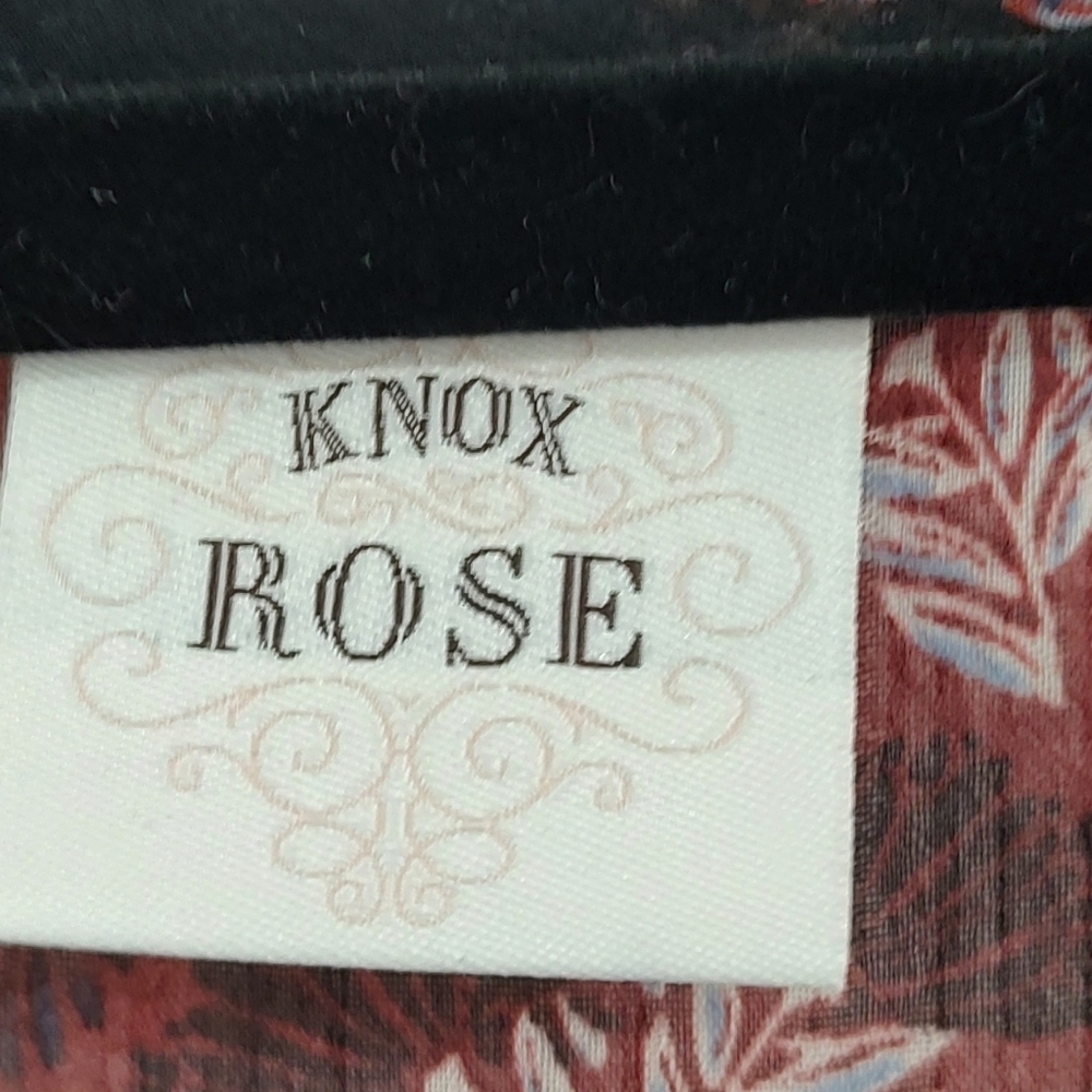 Knox Rose Red and Black Floral Blouse - Picture 3 of 3